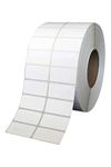 True-Ally 50x25 Direct Thermal Barcode Label Sticker - 2 x 1 inch - 50mm x 25mm - 2 Ups - 2000 Labels Per Roll - White Self Adhesive Sticker for Printing Barcoding (1 Roll Per Pack (2000 Labels))