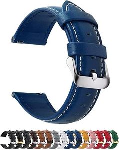 Fullmosa Watch Band, Vintage Leather Replacement Bands Stainless Steel Buckle for Men Women, Strap Width 14mm 16mm 18mm 19mm 20mm 21mm 22mm 24mm