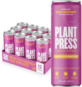 Plant Press - Organic Energy Drink, 100 mg Caffeine Clean Coffee Alternative, Full Range of Vitamins, Electrolytes, No Sugar Alcohols, No Preservatives (12 Fl Oz (Pack of 12), Mango Dragonfruit)