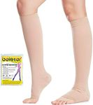 Beister Medical Open Toe Knee High Calf Compression Socks for Women & Men, Firm 20-30 mmHg Graduated Support Hosiery for Varicose Veins, Edema, Flight, Pregnancy （A Pair）