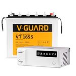 V-Guard Inverter & Battery Combo (1150 Pure Sine Wave 1000VA/12V Inverter, VT 165S 154 Ah Tall Tubular Battery) for Home, Office & Shops
