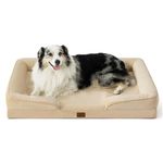 BEDSURE Orthopedic Dog Bed for Extra Large Dogs - Waterproof Dog Bed Medium, Foam Sofa with Removable Washable Cover, Waterproof Lining and Nonskid Bottom Couch, Light Khaki