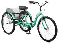 Schwinn Meridian Adult Trike, Three Wheel Cruiser Bike, 1-Speed, 26-Inch Wheels, Cargo Basket, Green