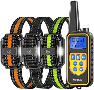 Heaflex Dog Shock Collar with Remote, Dog Training Electric Collar, Waterproof Rechargeable, 1640ft Dog Shock Collar with LED Light, Beep, Vibration, Shock for Medium/Large 3 Electronic Collars Dogs