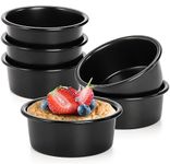 Yesland 4 Inch Cake Pan Set of 6, Nonstick Round Mini Cake Pans Smash Cake Baking Pans Tins with Non-toxic Coating, Aluminum Material Cake Molds for Mini Cake Pizza Cheesecake - Black