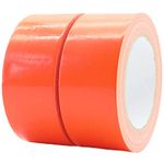 ROSEUP 2 Pack Duct Tape Heavy Duty,7.5 Mil Thickness,2 Inches x 30 Yards,Flexible,No Residue,Waterproof and Tear by Hand,Multi-Use for Indoor & Outdoor,Orange