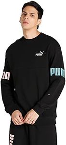 PUMA Power Colourblocked Crew Neck Men's Sweatshirt Black Large