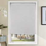 CUCRAF Roller Blinds for Windows Cordless,100% Blackout Blinds Window Shades for Bedroom,Thermal Insulated Window Blinds for Home,Light Blocking,Easy to Install,Light Grey, 26" W x 72" H