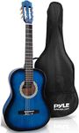 Pyle Beginner 36â€ Classical Acoustic Guitar - 3/4 Junior Size 6 String Linden Wood Guitar w/Gig Bag, Tuner, Nylon Strings, Picks, Strap, For Beginners, Adults PGACLS82BLU (Blue Burst) Blue Fade