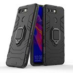 MRSTER Honor View 20 Case, Heavy Duty Armor Dual Layer Shock Resistant Hybrid Protective Case Cover with Ring Holder Kickstand for Huawei Honor View 20. HB Black