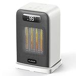 FLANUR Space Heaters for Indoor Use, 1500W Room Heater Fan 2 in 1 with Remote, Thermostat, LED Display, Overheat & Tip Over Protection, 12H Timer, 70° Oscillating Heater for Bedroom, White