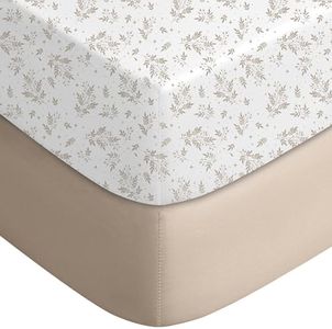 Yoofoss 2-Pack Baby Crib Sheets for Boys Girls 52x28 (Brown+Leaf)