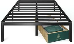 Zinus Queen Bed Frame – Van 16 inch Bed Frame with Steel Slat Support, Heavy Duty Metal Construction, Easy Assembly, No Box Spring Needed – Platform Bed Frame with Underbed Storage, Black