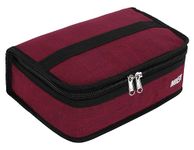 MIER Small Lunch Box Bag Food Storage Cooler Bags Insulated Travel Kit for Women and Men, Dark Red