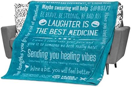 FILO Estilo Funny Healing Gifts for Someone Who is Sick, Get Well Blanket, After Surgery Gifts, Care Package for Sick Friend or Cancer Patients, Unique Fun Sarcastic Stress Relief Gift (Teal)