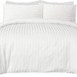 HIGH LIVING Bedding Double Duvet cover set with Pillow cases - Soft Microfibre Polyester Quilt Cover Set (Double White)