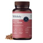 Miduty by Palak Notes Betaine HCL + Pepsin, Betaine HCL Pepsin Capsules Pepsin for Digestion Acidity & Indigestion Betaine HCL Supplement - 60 Capsules