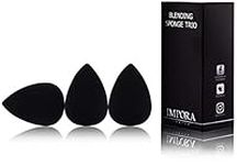 Beauty Makeup Blender/Foundation Sponge Trio Set by Impora London. Original Teardrop/Egg Shape. Vegan, Latex Free. For use with Liquids, Concealer and Cream Make up [3 Sponges Black]