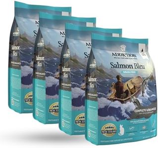 Addiction Salmon Bleu Grain-Free Dry Cat Food – Rich in Omega-3 for Healthy Skin & Coat – Complete & Balanced Salmon Recipe for All Life Stages – Made in New Zealand 4lbs (4 Packs)