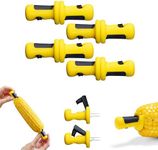 Dreamfarm Lockorns Super Secure, Easy-to-use, & Mess-Free Anchor-Lock Corn Cob Holders, Corn Forks - Yellow/Black