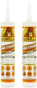 Gorilla Max Strength Clear Construction Adhesive, 9 Ounce Cartridge, Clear, (Pack of 2)