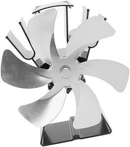 Fireplace Fan, 6 Blade Heat Powered Stove Fan Low Noise Efficient Aluminum Alloy for Home (Silver)