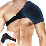 NEWGO Shoulder Ice Pack Rotator Cuff Cold Therapy, Reusable Ice Pack Shoulder Cold Pack Compression Brace for Pain Relief, Tendonitis, Recovery After Shoulder Surgery - Black