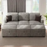 Brick Attic Sofas for Living Room - Sleeper Sofa Comfy Sleeper Couch Chenille with Extra Deep Seats - Sectional Couch Convertible Sofa with Chaise Upholstered for Bedroom Apartment Office Game Room