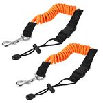 POFET 2pcs 140cm/55inch Kayak Paddle Leash Fishing Rod Coiled Cord Holder Kayaking Canoeing Boating Surfing Accessories