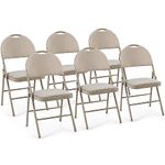 Safstar 6 Pack Folding Chair with Padded Seat, Metal Steel Foldable Chairs with Upholstered Seat & Portable Handle, Padded Folding Chairs for Home & Office, Reception Room Church Wedding Events