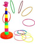 Lai Lai 2 in 1 Plastic Ring Throw Game for Kids Fun Indoor Outdoor Learning Activity Ring toss Games for Baby Multi-Colored Round Stacking Rings Best Birthday Gift for Kids.