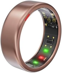 POBOVi Smart Ring - Sleep/Stress/HR Tracker - Size Before You Buy Sizing Kit - Up 5-7 Days Battery Life - Using Wireless Charging Case - No APP Subscription - iOS/Android Compatible (Rosegold, 11)