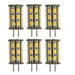 Best to Buy (6-PACK) Dimmable 5-Watt T4 GY6.35 LED Bulb 12-18V AC/DC, 27SMD 5730LED, White Color (Jc10 Bi-pin 35-40w Replacement)