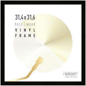 nielsen Schallplatten Rahmen, 31,4 x 31,6 cm, Holz, Schwarz, Vinyl Rahmen zum Aufhängen im Hoch- & Querformat, bruchsicheres Kunstglas, Vinyl Holz
