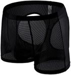 Evankin Sexy Underwear for Men Breathable Mesh Boxer Briefs Trunks, 4#-black, Medium