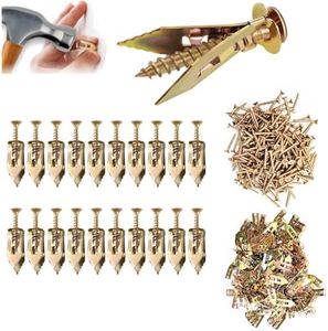 Self-Drilling Drywall Anchors,Drywall Screws and Anchors,Door Hinge Repair Tool,Drywall Anchors and Screws kit, Wall Anchors for Drywall Heavy Duty Easy for Fixing Umbrella, Patio Furniture,Statues