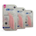 STIM Interdental Angular ISO 0-3's for Tight Gaps, Dentist Recommended, Easy Cleaning Between Teeth, Made in India (Pink, 9 Brushes, Pack of 3)