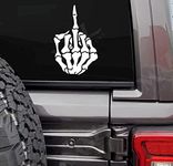 MAZ DISTRIBUTIONS – Skeleton Middle Finger Sticker – Vinyl Campers Decal for Helmet – Removable Waterproof Sticker for Waterbottle – Useable Indoor & Outdoor – Easy use for Car & Van Bumper – MAZ-443