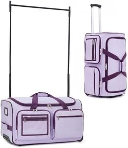 Fanwoli 28" Dance Bag with Garment Rack, Rolling Duffel, Vibrant Purple