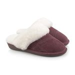 Nuknuuk Joy Women's Shearling Slippers - Comfy Indoor/Outdoor Scuff Slippers with Memory Foam/Anti-Slip Outsole (Aubergine, US Footwear Size System, Adult, Women, Numeric, Medium, 9)