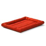 KOZI PET Rectangular Shaped Oxford Fabric Fiber Filled Dog & Cat Beds (Export Quality) (Small, Red)