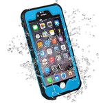 HESGI iPhone 6S Waterproof Case, IP-68 Waterproof Shockproof Dust Proof Snow Proof Full Body Protective Case Cover for Apple iPhone 6S iPhone 6 4.7 [Light Blue]