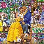 DIY 5D Diamond Art Kit for Adult Kids, Beauty and The Beast Princess Belle Dancing Full Drill Embroidery Cross Stitch Picture Supplies Arts Craft for Home Wall Decor Paint 11.8x15.7 inches