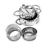 Gracelaza 8 Pcs Ravioli Dumpling Maker Set Stainless Steel Manual Meat Pierogi Press Mould - Pie Dough Pastry Press Wrapper Cutter Mold Tool Kit Accessories for Home Kitchen Cooking #3