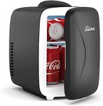 BEICHEN Mini Fridge [Upgrade], Small Fridge Rapid Cooling 4 Liter/6 Cans Skincare Fridge, Cooler and Warmer Refrigerators for Bedroom, Cosmetics, Office and Car (Black)