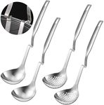 Stainless Steel Hot Pot Strainer Scoops Hotpot Soup Ladle Spoon Set Skimmer Spoon Slotted Strainer Ladle Gravy Ladle Colander Kitchen Cooking Utensil (4)