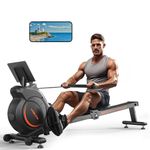 YOSUDA Magnetic Rowing Machine 350 LB Weight Capacity - Foldable Rower for Home Use with LCD Monitor, Tablet Holder and Comfortable Seat Cushion