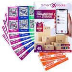 SmartPacks QR Code Stickers for Moving - Moving Labels for Boxes Color Coded with User Friendly App & Fragile Stickers for Moving - Advanced QR Code Labels for Storage, Moving, Inventory - 48 Stickers