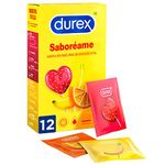 Durex Taste Me Condoms, Fruity Flavors for Extra Fun, Strawberry, Banana, Orange & Apple, 12 Condoms