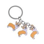 Vosarea Dog PendanDog Pendant Keyring Cute Corgi Car Key Chain Puppy Bag Handbag Wallet Charm Pendant Backpack Accessories Pet Jewelry Gifts for Dog Lover (Yellow)